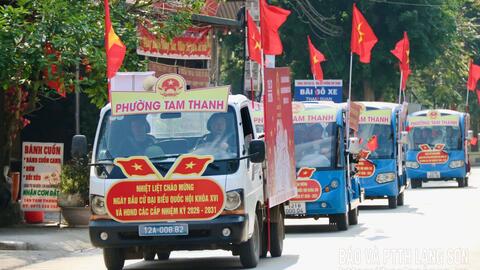 Tam Thanh: Hơn 100 người tham gia tuyên truyền lưu động về bầu cử