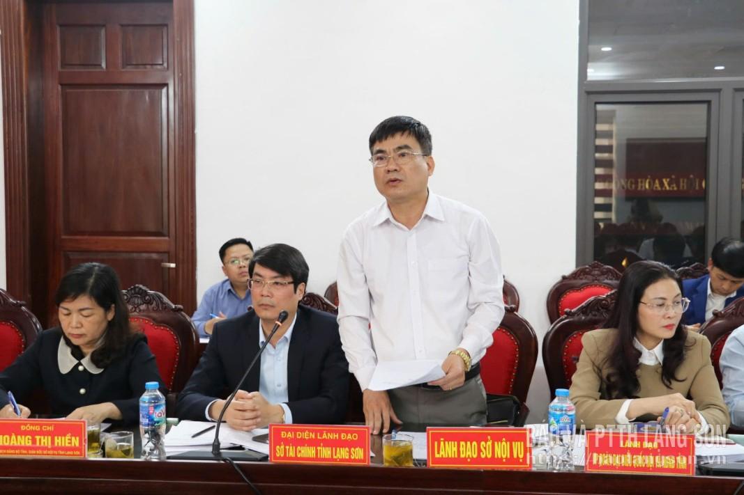 Lãnh đạo Sở Nội vụ phát biểu tại buổi kiểm tra