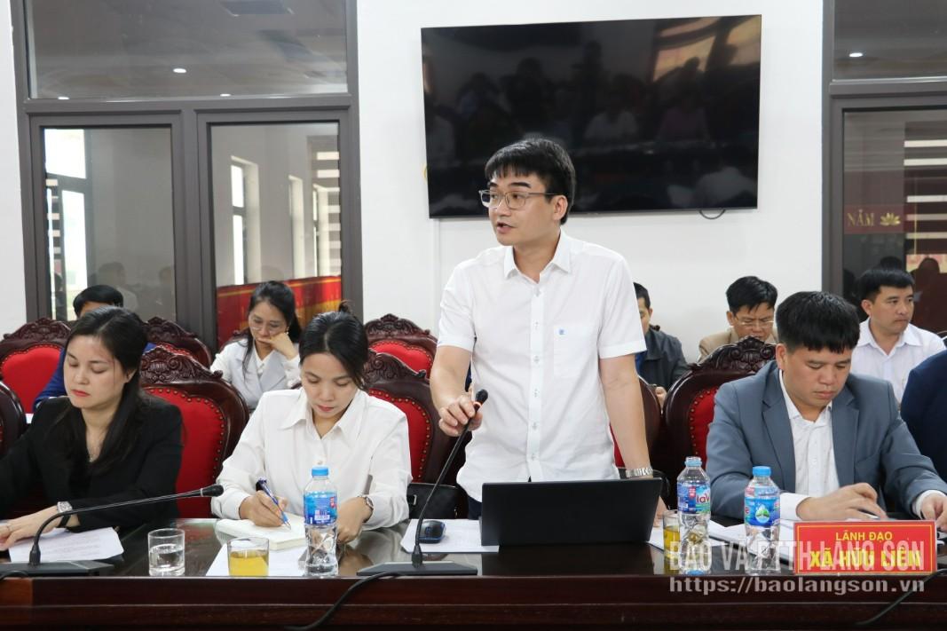 Lãnh đạo UBND xã Cai Kinh phát biểu tại buổi kiểm tra