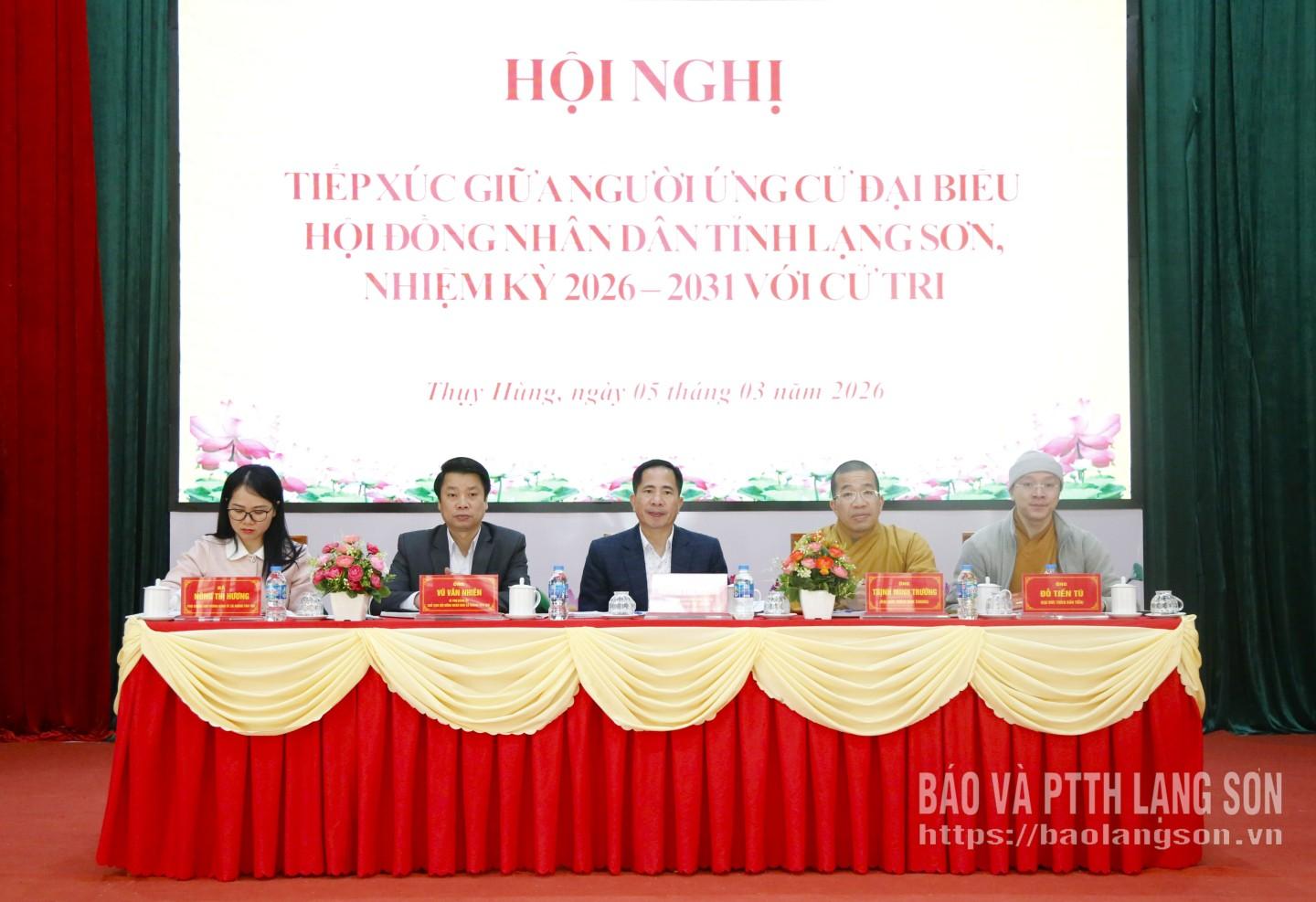 Các ứng cử đại biểu HĐND tỉnh nhiệm kỳ 2026 - 2031 thuộc đơn vị bầu cử số 6 tiếp xúc cử tri tại xã Thụy Hùng