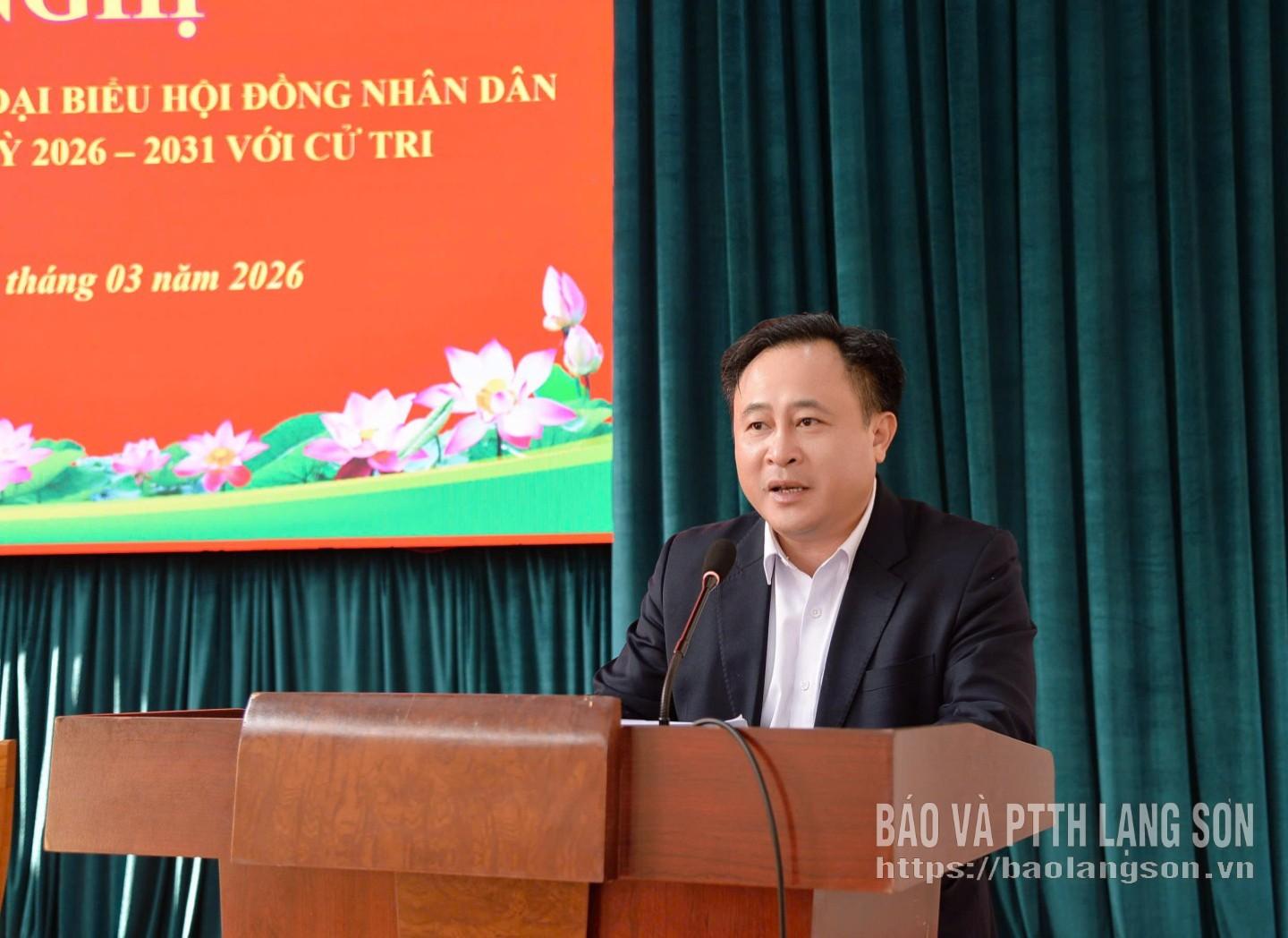 Ông Lương Trọng Quỳnh, Ủy viên Ban Thường vụ Tỉnh ủy, Trưởng Ban Nội chính Tỉnh ủy trình bày chương trình hành động