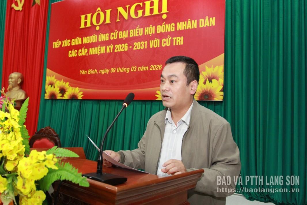 Ứng cử viên Lã Tuấn Nam, Phó Chánh Văn phòng, Ủy ban Kiểm tra Tỉnh ủy trình bày chương trình hành động