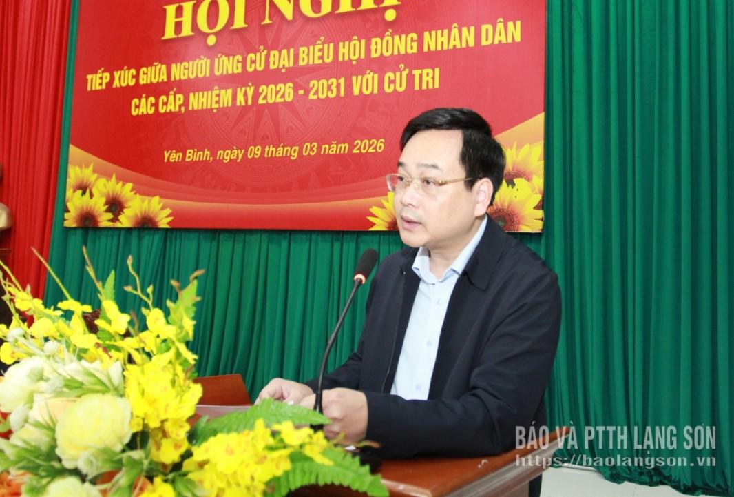 Ứng cử viên Vũ Hoàng Quý, Ủy viên Ban Thường vụ Tỉnh ủy, Chủ nhiệm Ủy ban Kiểm tra Tỉnh ủy trình bày chương trình hành động