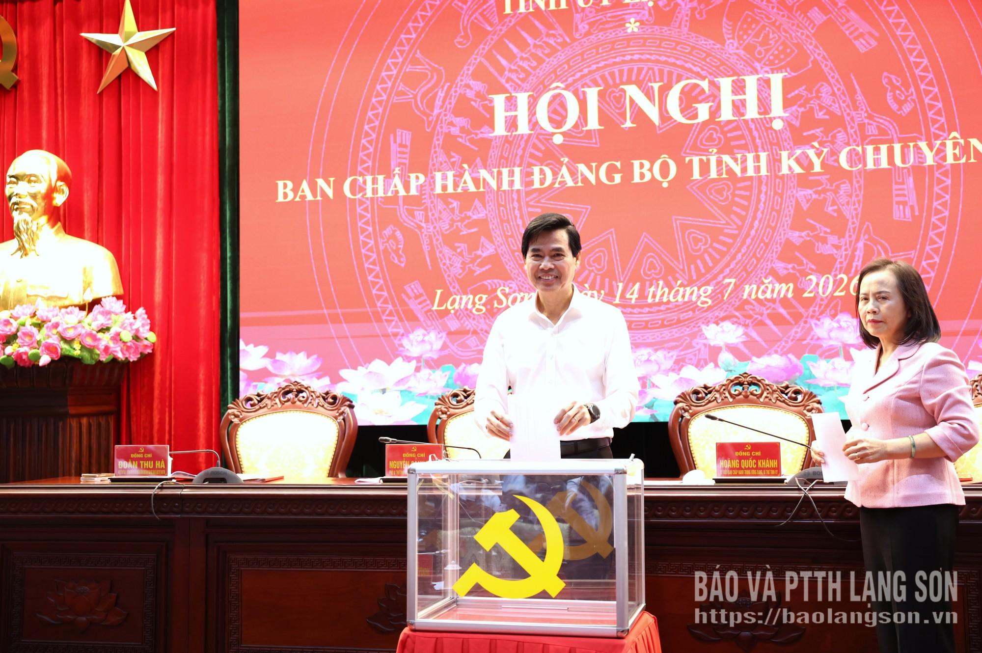 Đồng chí Hoàng Quốc Khánh, Ủy viên Trung ương Đảng, Bí thư Tỉnh ủy bỏ phiếu bầu bổ sung Ủy viên Ban thường vụ Tỉnh ủy