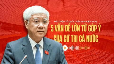 Chủ tịch Ủy ban Trung ương MTTQ Việt Nam Đỗ Văn Chiến trình bày một số nội dung chủ yếu tổng hợp ý kiến, kiến nghị của cử tri và Nhân dân gửi tới Kỳ họp thứ 10
