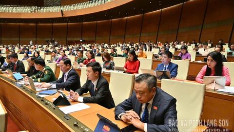 Đại biểu Quốc hội tỉnh thảo luận tại tổ, góp ý vào một số dự án luật
