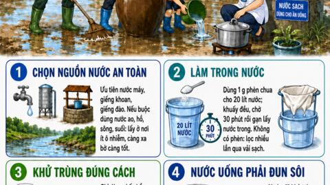 Hướng dẫn đảm bảo nước sạch, vệ sinh môi trường sau mưa bão