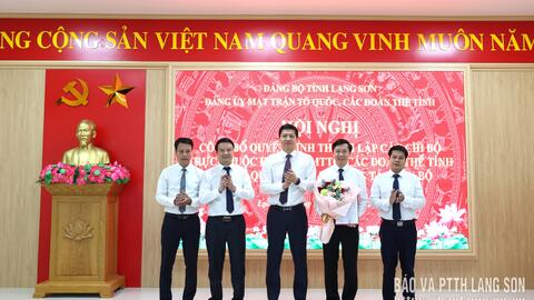 Công bố quyết định thành lập các chi bộ và quyết định về công tác cán bộ