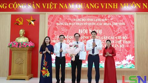Công bố quyết định thành lập các chi bộ và quyết định về công tác cán bộ