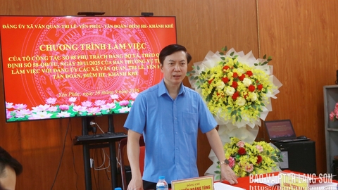 Tổ công tác số 8 của Ban Thường vụ Tỉnh ủy làm việc với đảng ủy các xã