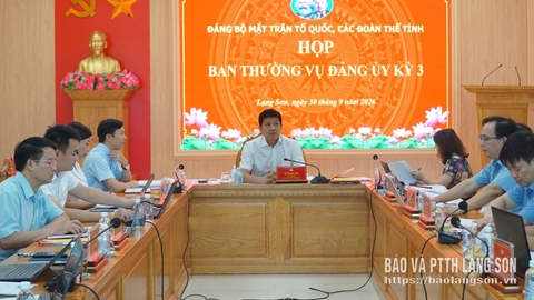 Ban Thường vụ Đảng ủy MTTQ, các đoàn thể tỉnh họp kỳ 3 cho ý kiến vào một số nội dung thuộc thẩm quyền