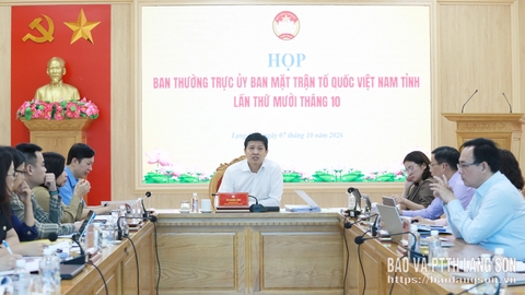 Họp Ban Thường trực Ủy ban MTTQ Việt Nam tỉnh tháng 10 năm 2026