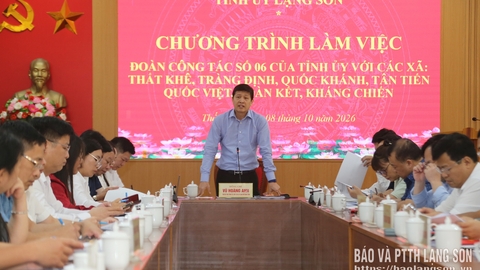 Tổ công tác số 6 của Ban Thường vụ Tỉnh ủy làm việc với các xã khu vực Tràng Định