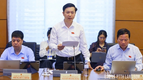 Đoàn đại biểu Quốc hội tỉnh tham gia thảo luận ở tổ về một số dự án luật