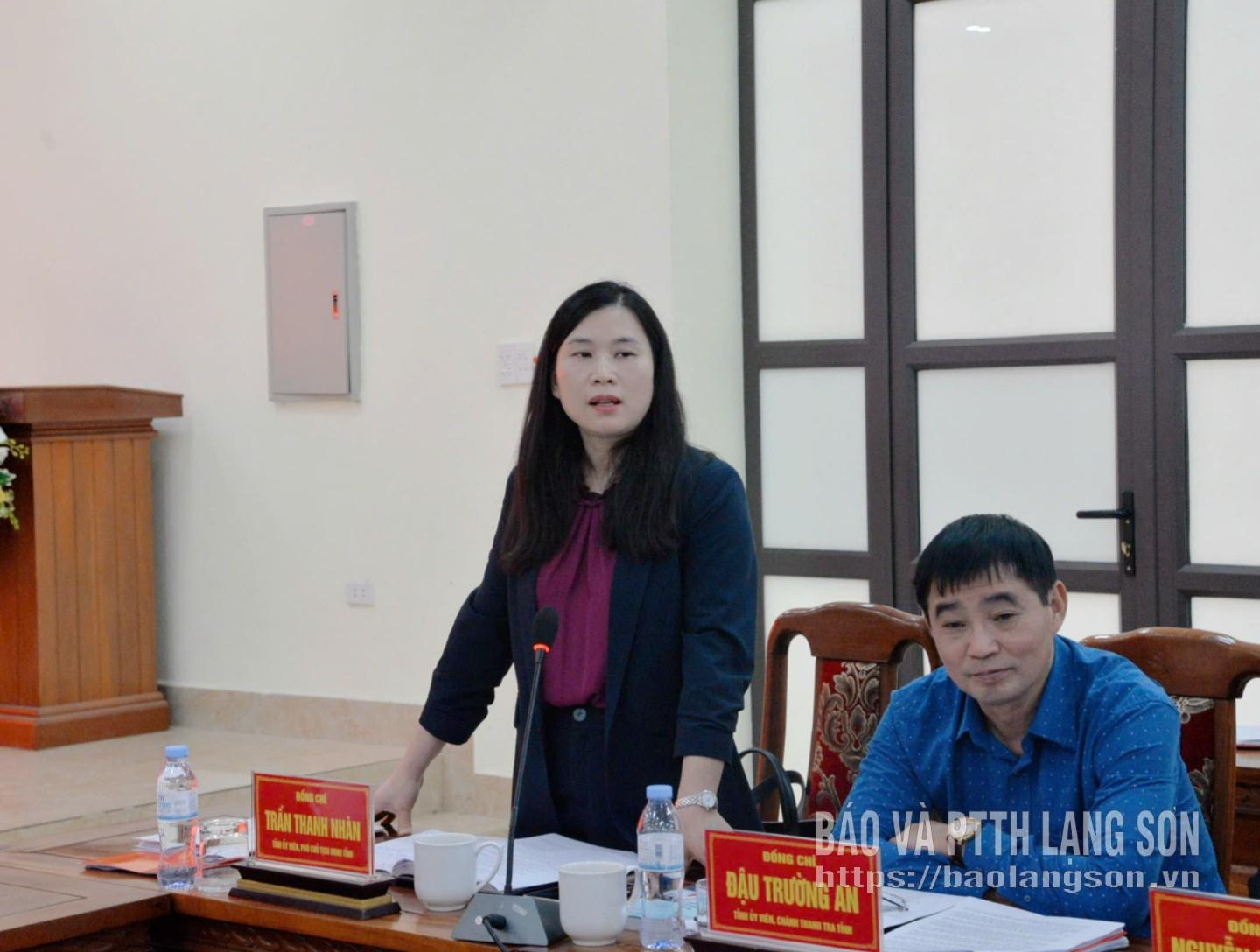 Đồng chí Trần Thanh Nhàn, Phó Chủ tịch UBND tỉnh phát biểu tại buổi kiểm tra