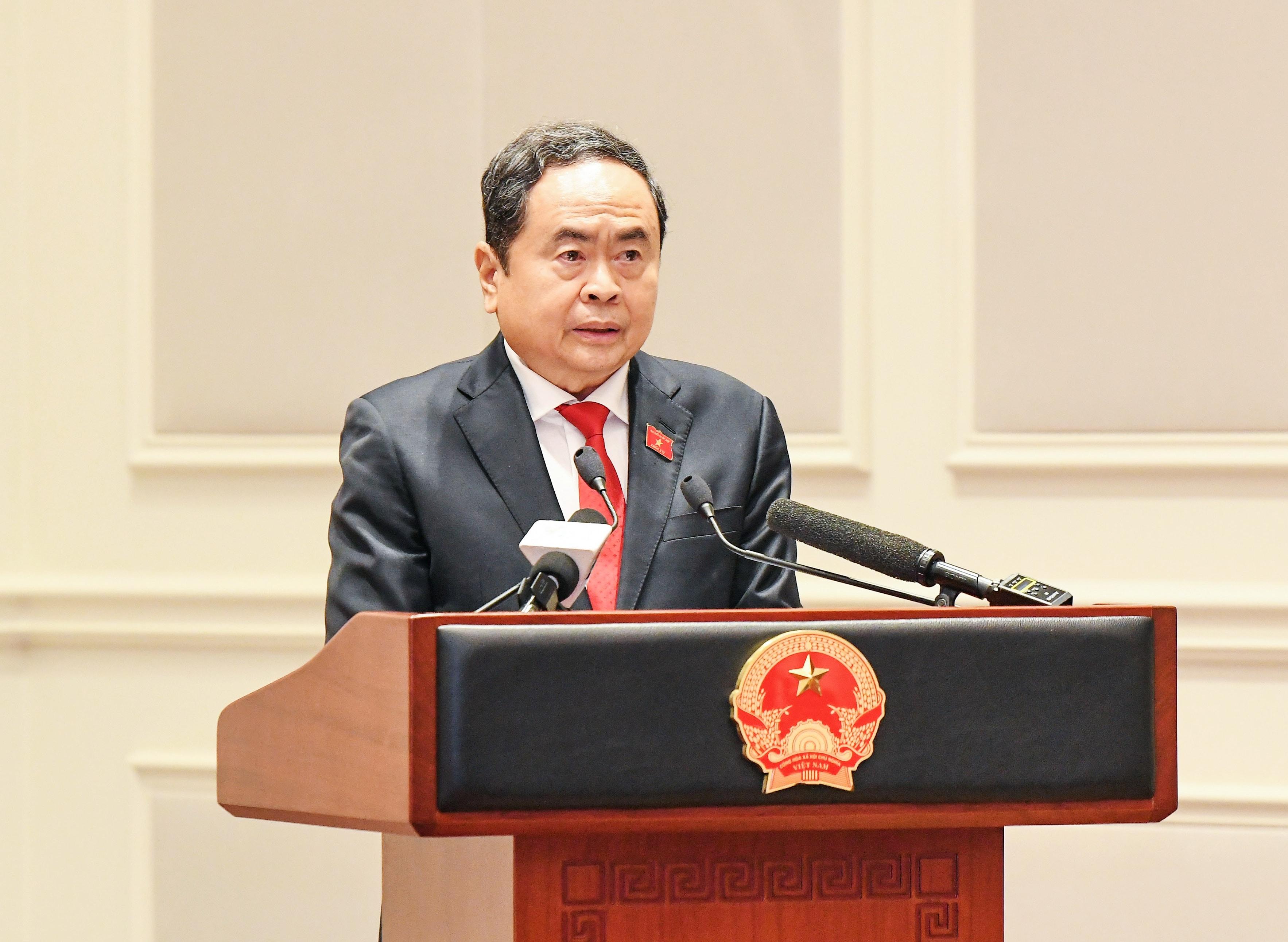 Chủ tịch Quốc hội Trần Thanh Mẫn phát biểu. Ảnh: Lâm Hiển