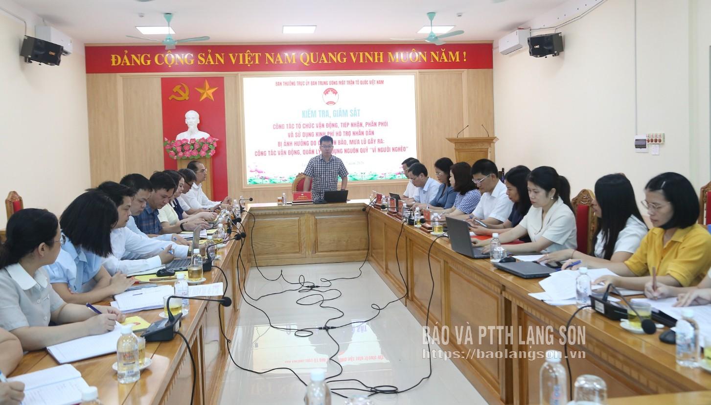Đại diện đoàn kiểm tra Ủy ban Trung ương MTTQ Việt Nam phát biểu kết luận